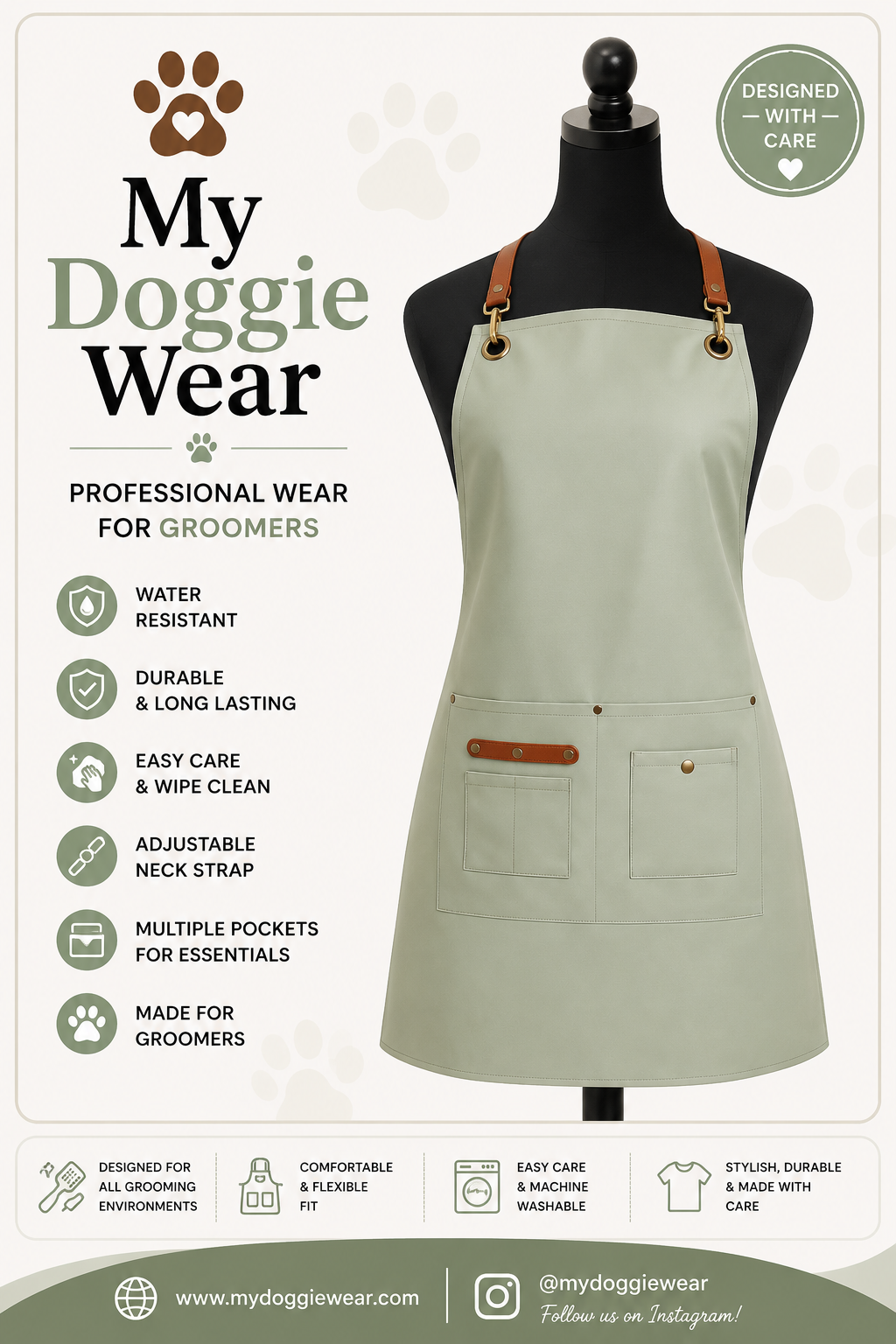 PISTACHIO LEATHER APRON